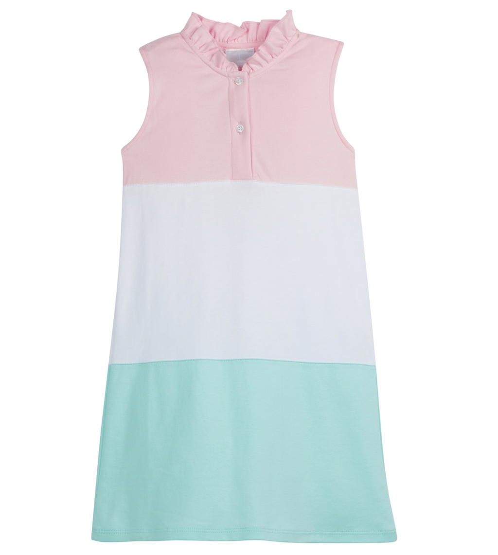 Little English Color Block Hastings Polo Dress in Pink