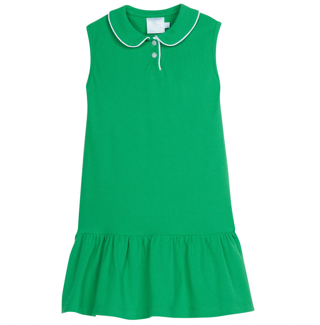 Little English Sleeveless Polo Dress in Green