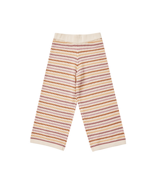 Rylee + Cru Knit Wide-leg Pant in Honeycomb Stripe