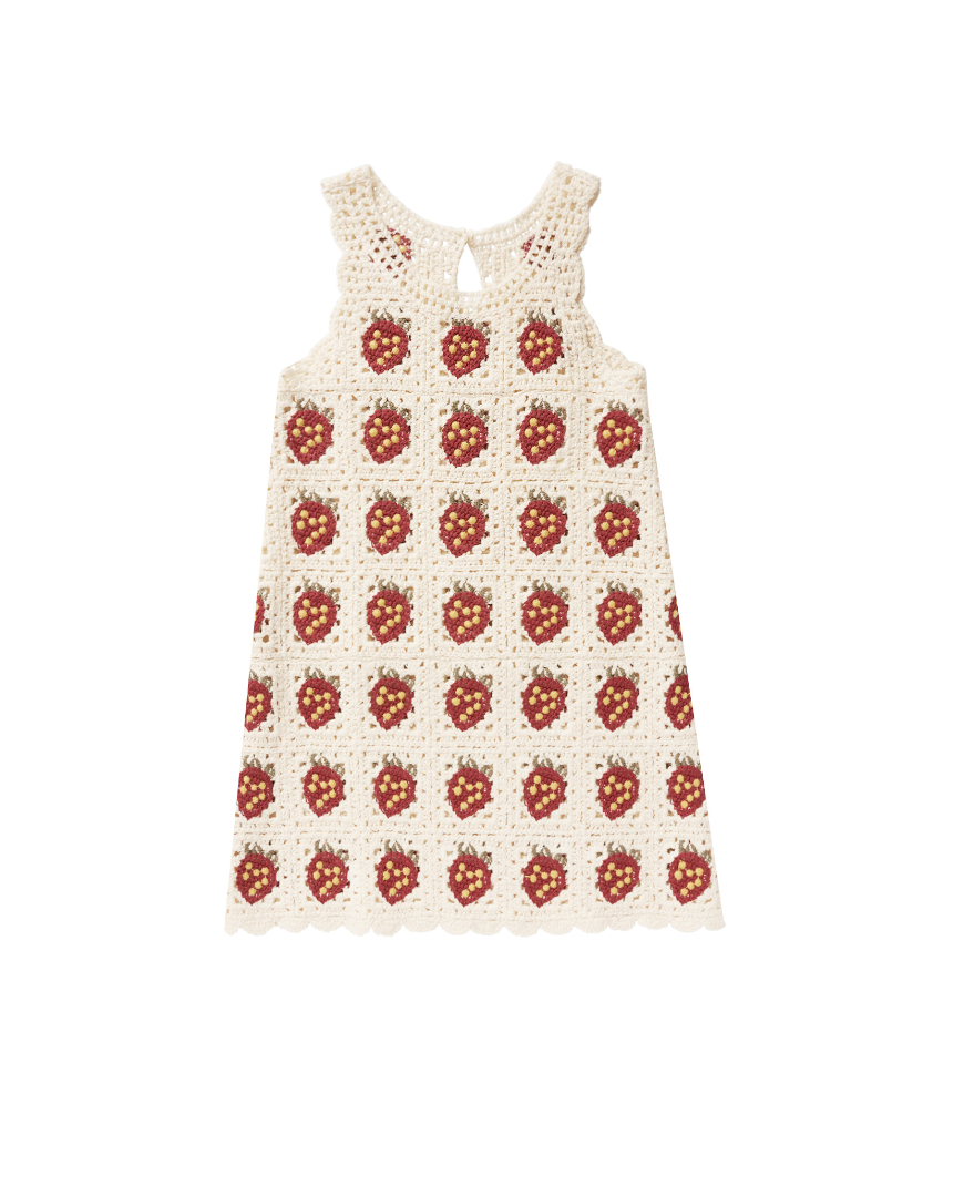 Rylee + Cru Crochet Tank Mini Dress in Strawberry