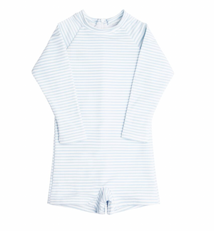 Minnow Unisex One-Piece Rashguard in Blue Stripe
