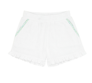 Minnow French Terry Ruffle Short in White