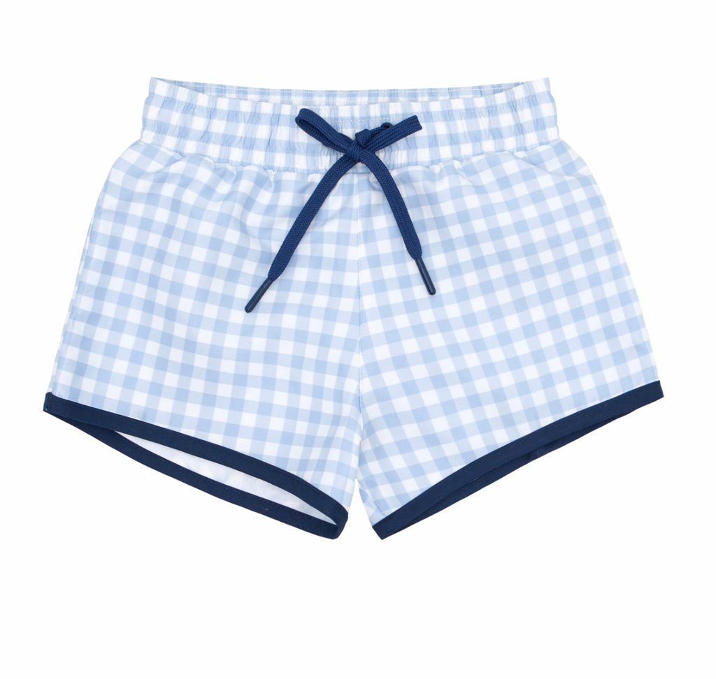 Minnow Oasis Blue Gingham Boardie
