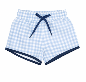 Minnow Oasis Blue Gingham Boardie