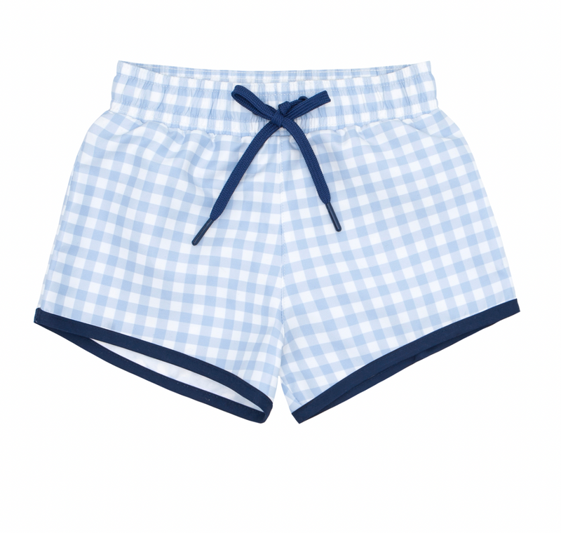 Minnow Oasis Blue Gingham Boardie