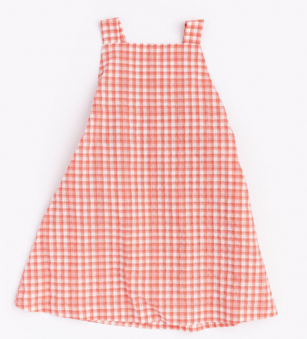 Thimble Beach Dress in Watermelon Plaid