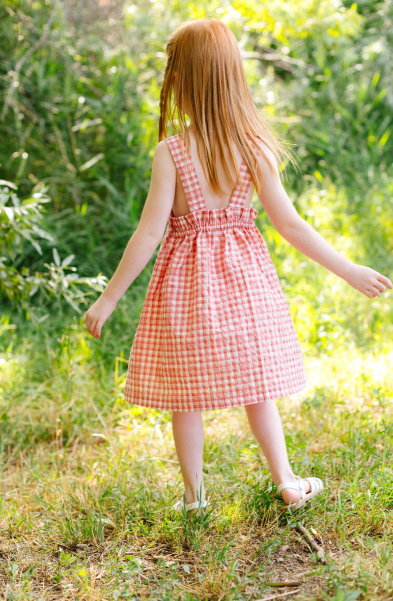 Thimble Beach Dress in Watermelon Plaid