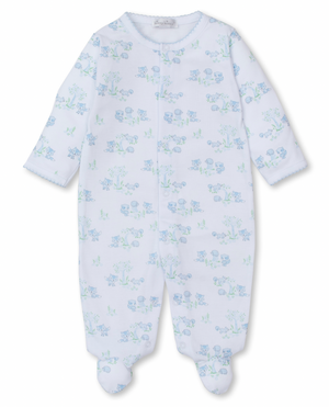 Kissy Kissy Snap Footie in Light Blue Forest Fun