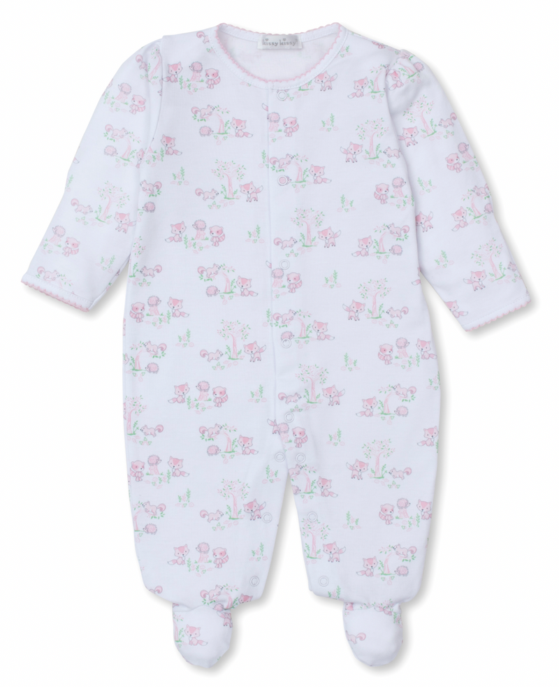 Kissy Kissy Snap Footie in Pink Forest Fun