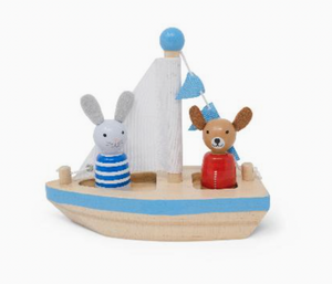 Jack Rabbit Creations Boats & Buddies Bath Toy - Dog & Bunny