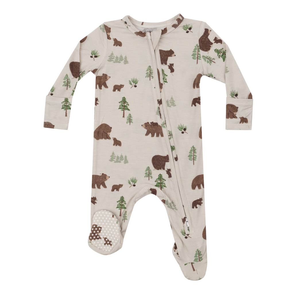 Angel Dear 2 Way Zipper Footie in Sweet Brown Bears