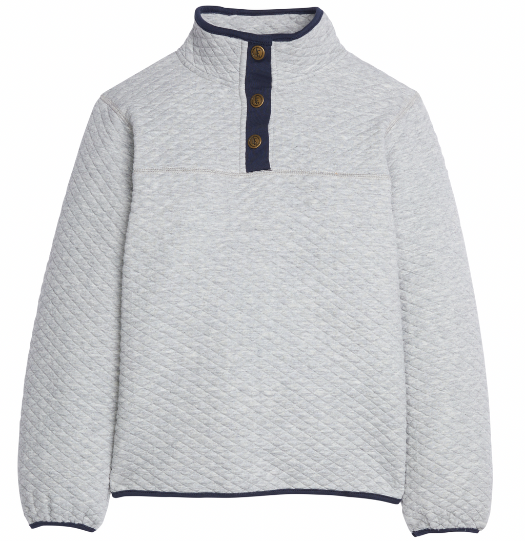 Little English Quilted Pullover in Gray