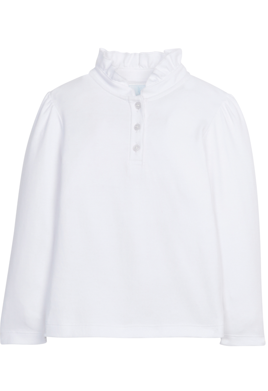 Little English Long Sleeve Hastings Polo in White