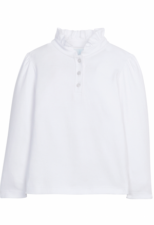 Little English Long Sleeve Hastings Polo in White