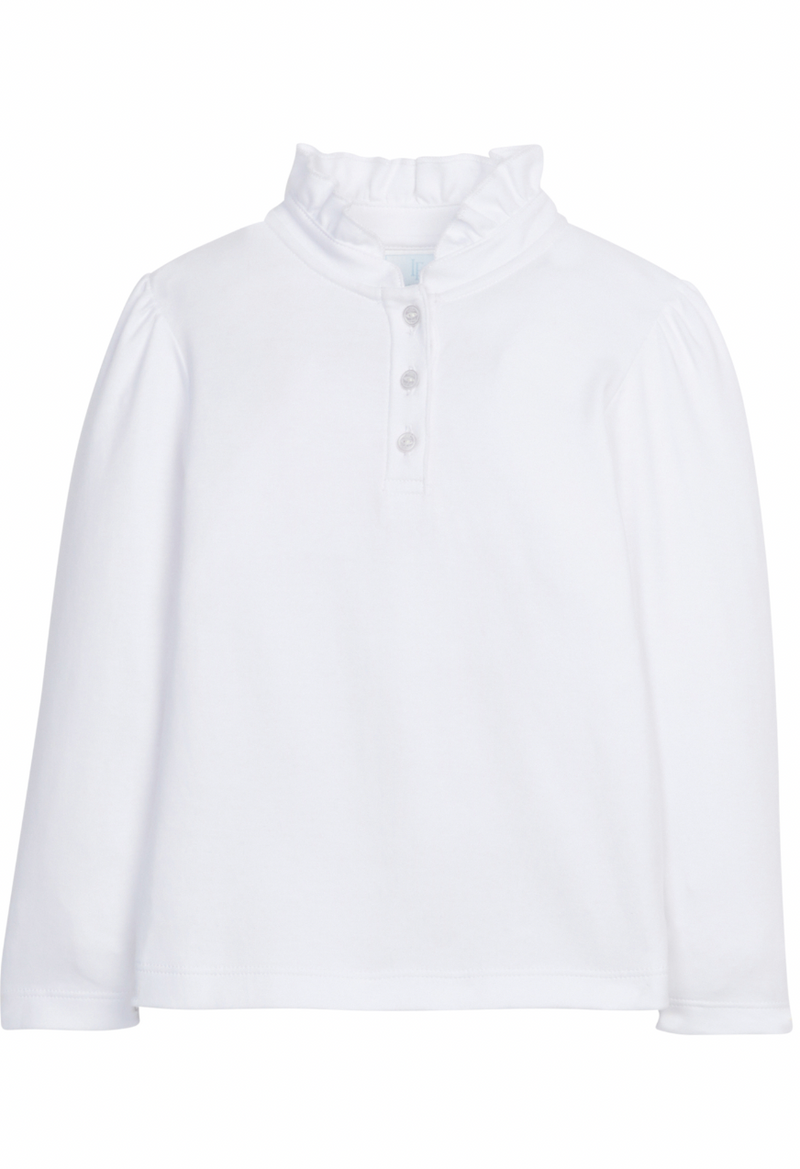 Little English Long Sleeve Hastings Polo in White