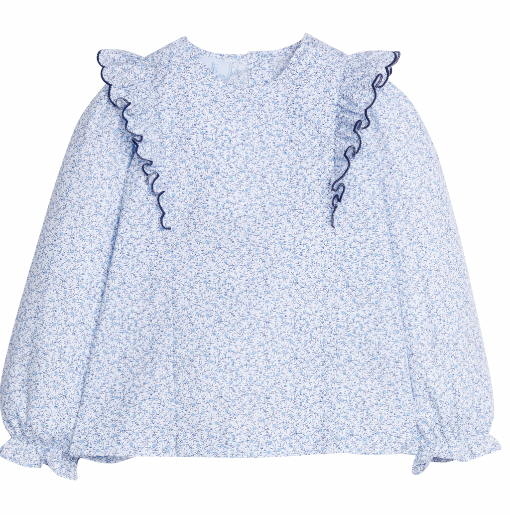 Little English Flutter Blouse in Blue Vinigs