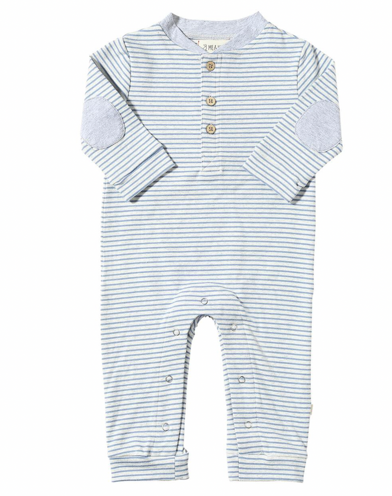 Me & Henry Niota Romper in China/Grey Stripe