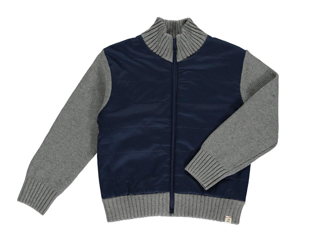 Me & Henry Joshy Sweater Jacket in Navy/Grey