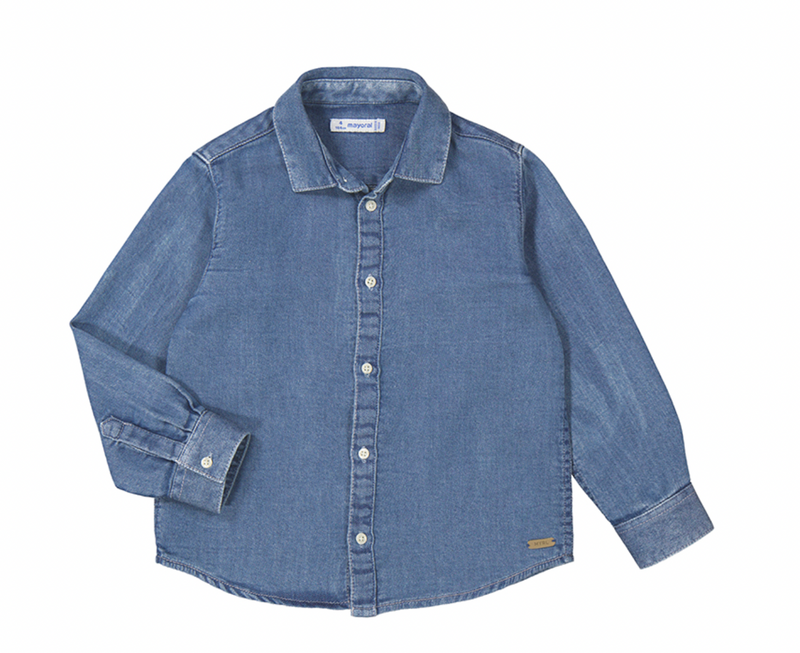 Mayoral Denim Shirt in Medium Blue