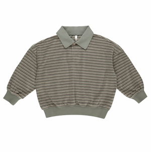 Rylee + Cru Collared Sweatshirt in Retro Stripe