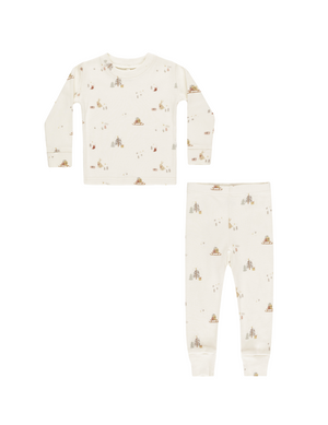 Rylee + Cru Organic Pajama Set in Presents