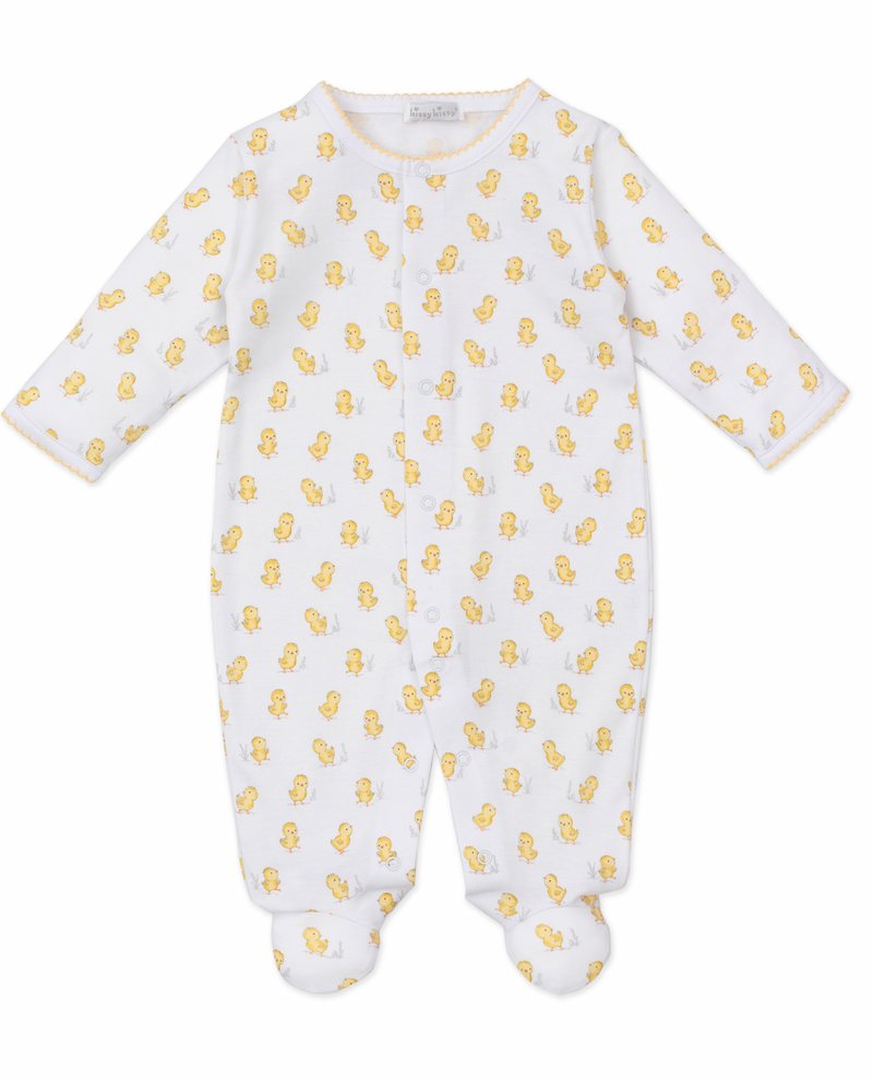 Kissy Kissy Snap Footie in Cheery Chicks Print