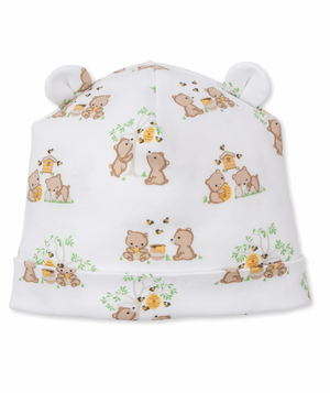 Kissy Kissy Hat in Honey Bear Club Print