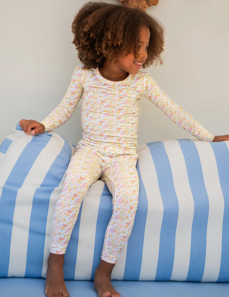 Minnow Girls Pajama Set in Marigold Floral