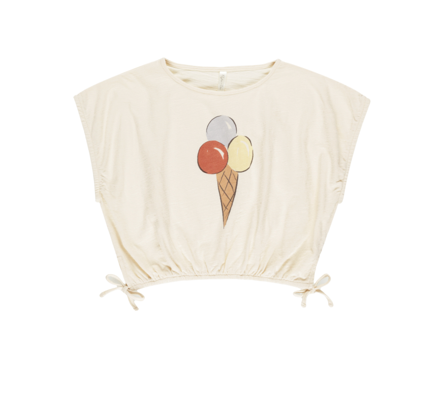 Rylee + Cru Cropped Cinched Tee in Gelato