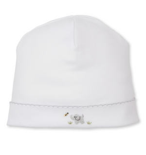 Kissy Kissy Hand Embroidered Hat in Premier Silver Elephant Empire