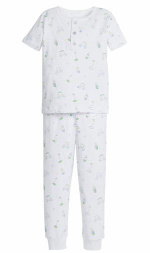 Little English Short Sleeve Pajamas in Blue Golf