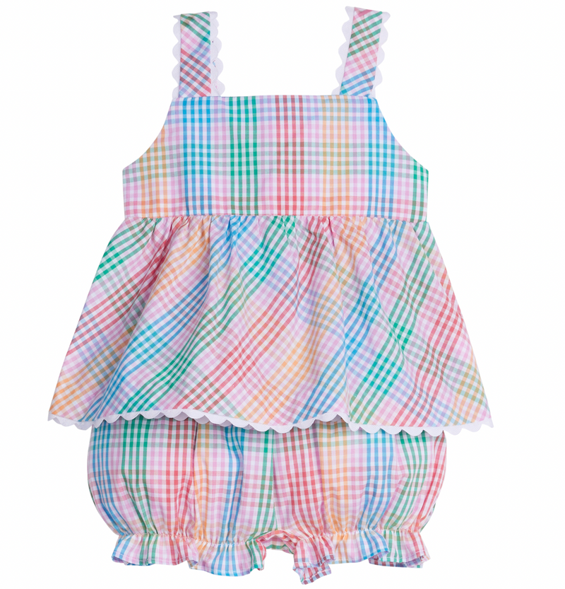 Little English Evie Bloomer Set in Preppy Plaid