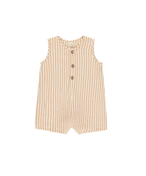 Rylee + Cru Maverick Romper in Grapefruit Stripe