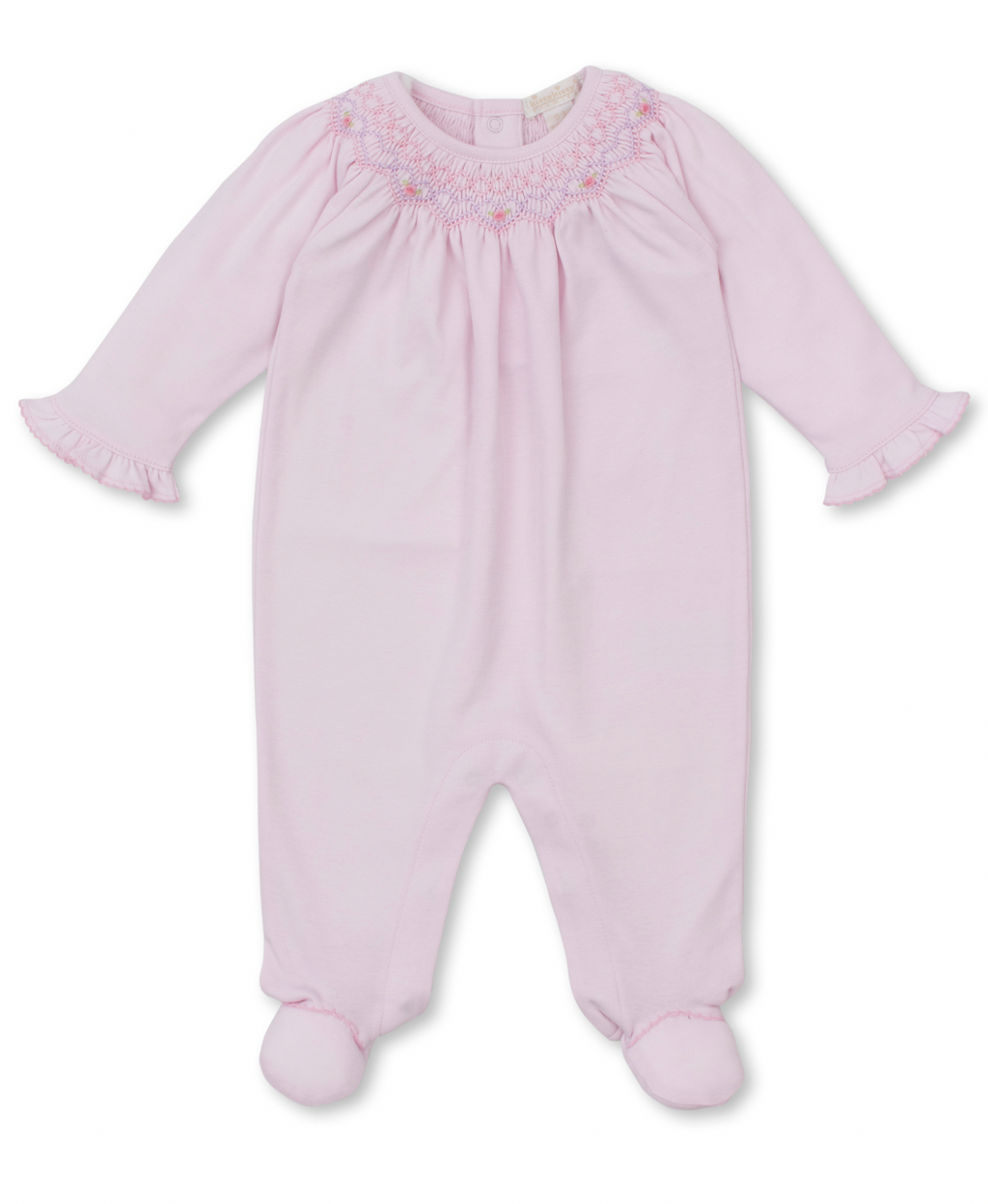 Kissy Kissy Footie with Hand Smocking in Pink