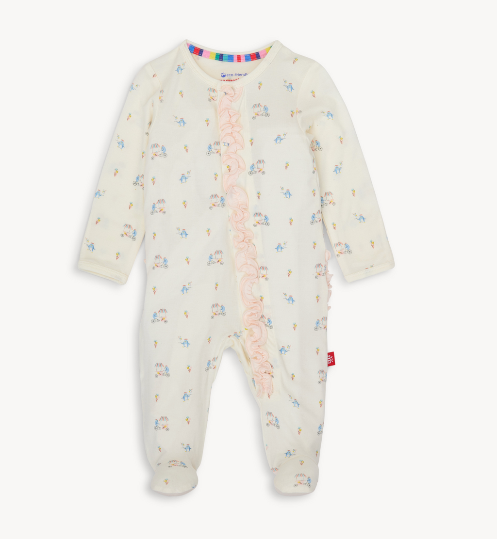 Magnetic Me Modal Ruffle Footie in Penguin Pints