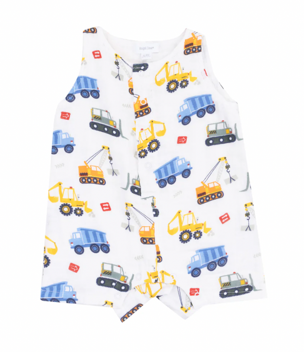 Angel Dear Sleeveless Shortie Romper in Cool Construction