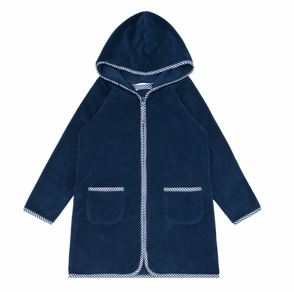 Minnow French Terry Hooded Cover-up in Navy