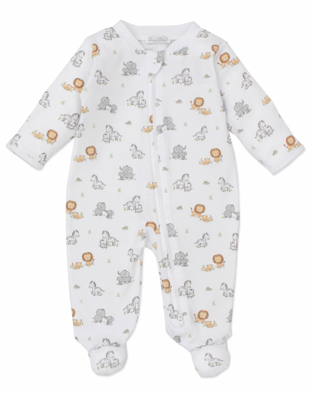 Kissy Kissy Zip Footie in Baby Jungle Playdate