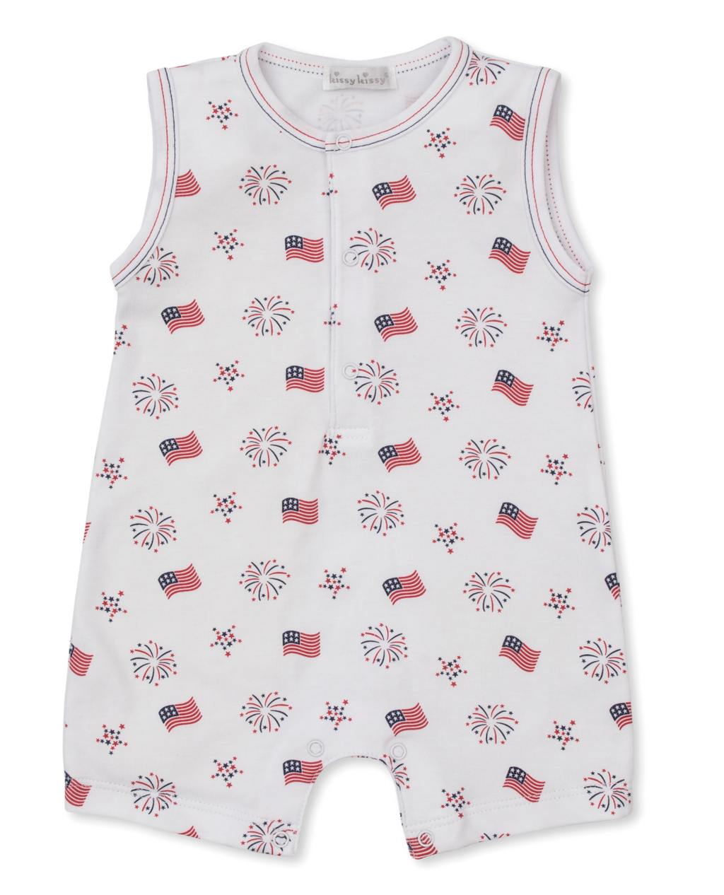 Kissy Kissy Sleeveless Playsuit in Bold Stripes & Bright Stars