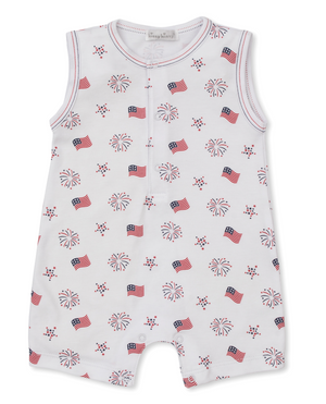 Kissy Kissy Sleeveless Playsuit in Bold Stripes & Bright Stars