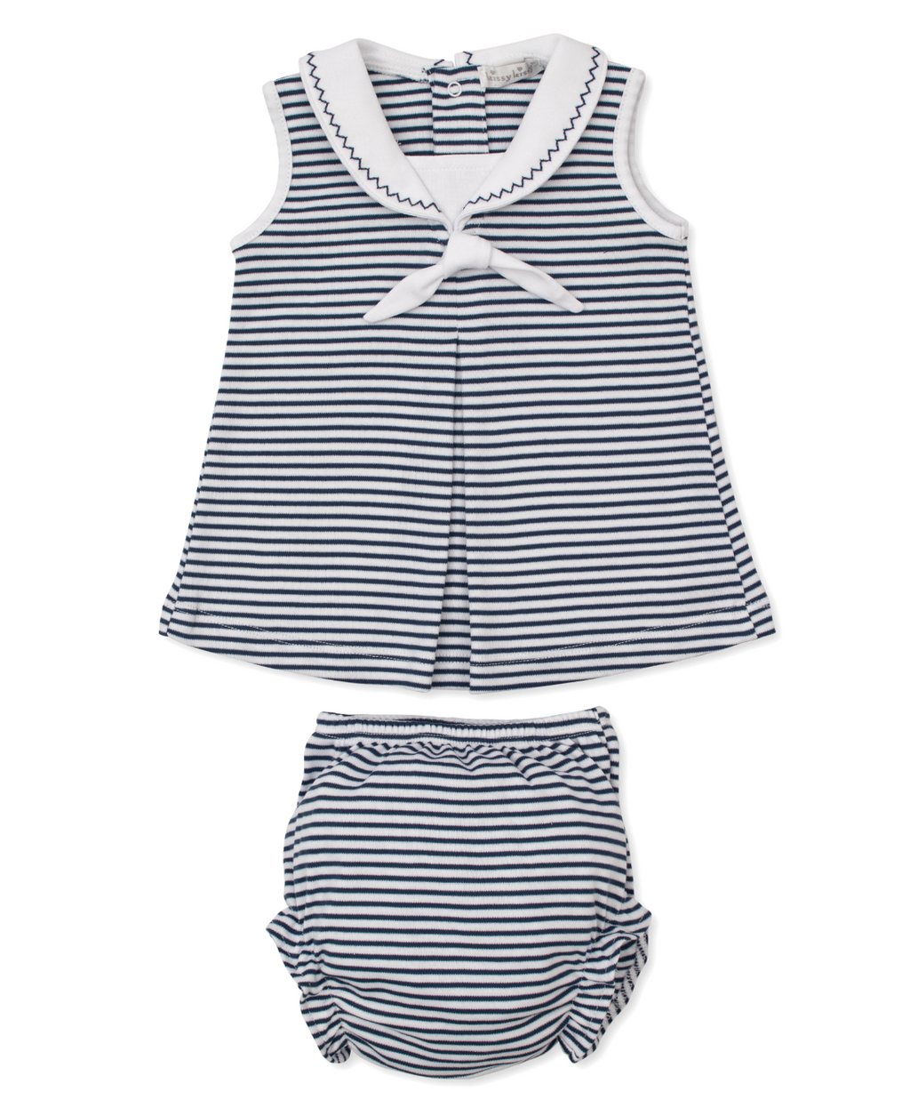Kissy Kissy Navy Striped Dress Set in Bold Stripes & Bright Stars