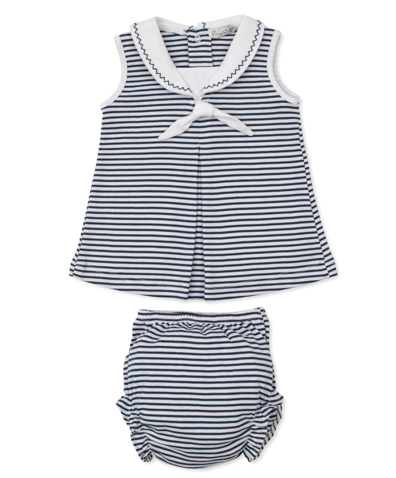 Kissy Kissy Navy Striped Dress Set in Bold Stripes & Bright Stars