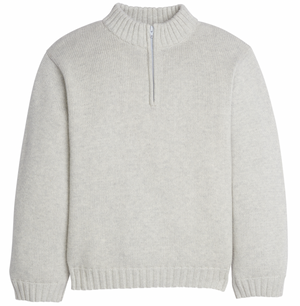 Little English Quarter Zip Sweater in Gray