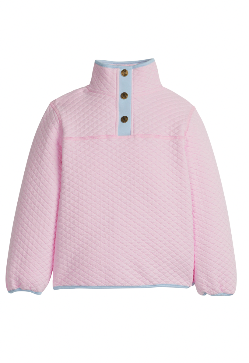 Little English Quilted Pullover in Light Pink