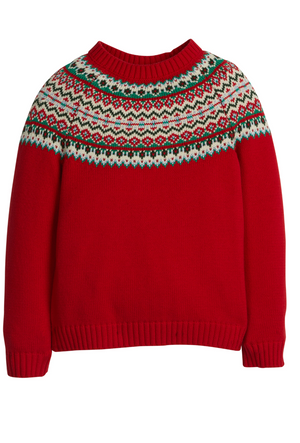 Little English Fairisle Sweater in Holiday Red