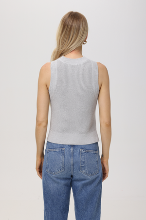 525 America Demi Sweater Tank with Lurex in Glacier