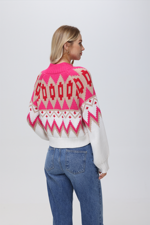 525 America Victoria Fair Isle Bomber Jacket in Cabaret Multi