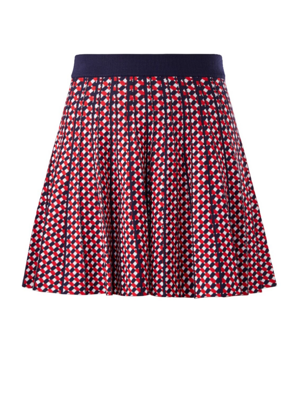 525 America Pamela Jacquard Tennis Pleated Tennis Skirt in Dark Blue