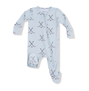 Angel Dear 2 Way Zipper Footie in Hockey