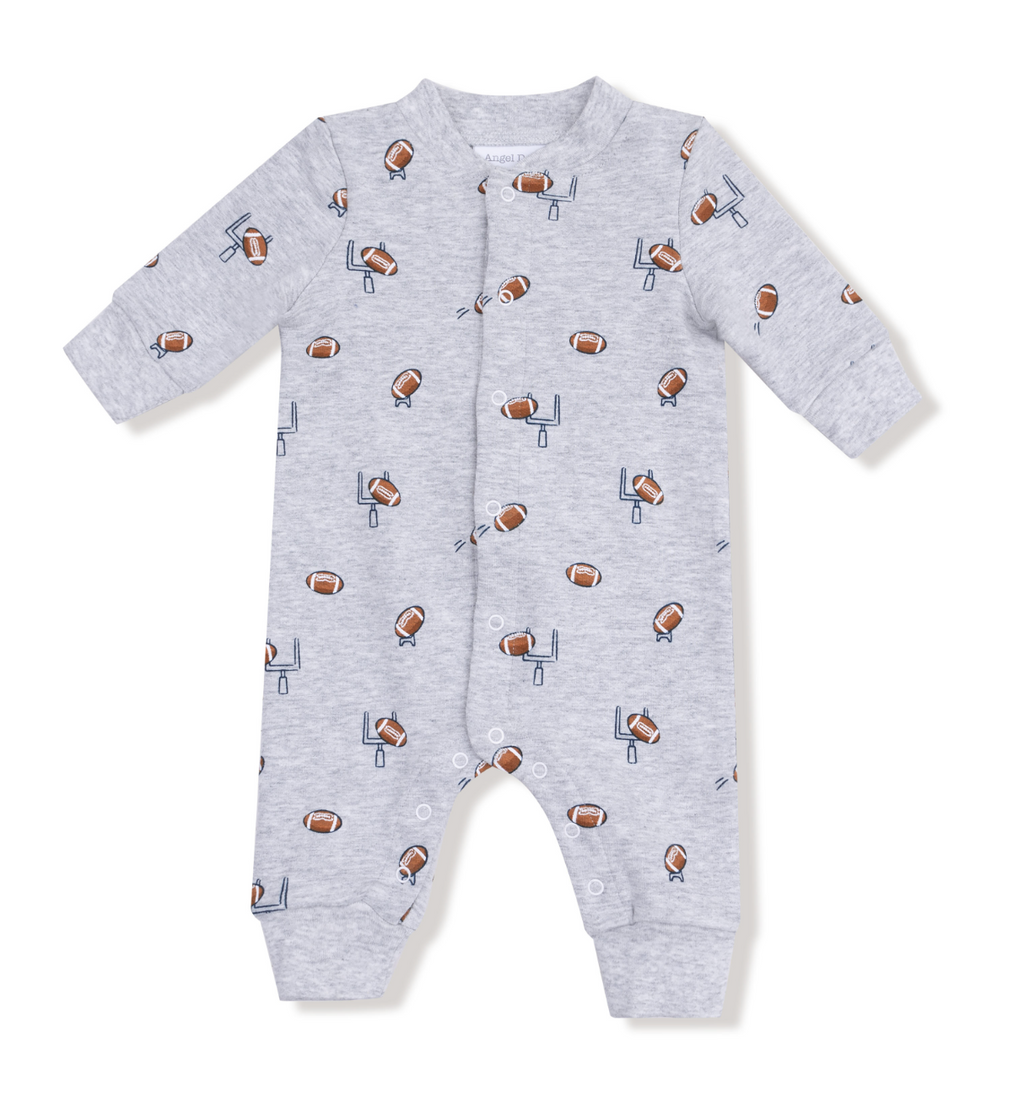 Angel Dear French Terry Romper in Football Field Goal